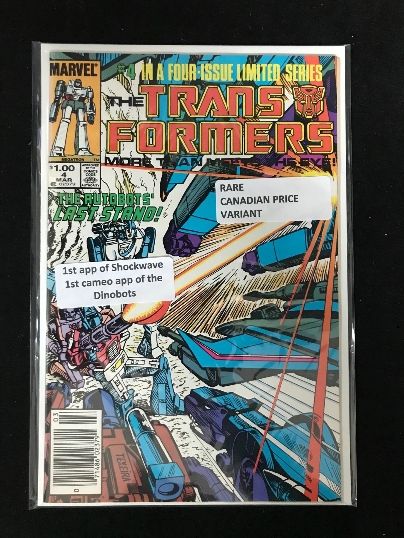 Marvel Shockwave MARVEL COMICS THE TRANSFORMERS NO.4 (1ST APPEARANCE SHOCKWAVE)