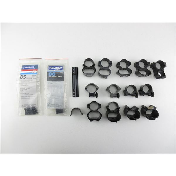 ASSORTED SCOPE RINGS AND BASES LOT