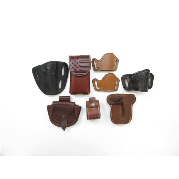 LEATHER HOLSTERS AND POUCHES LOT