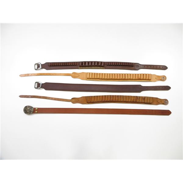 LEATHER SHOTGUN AMMO BELTS ETC. LOT