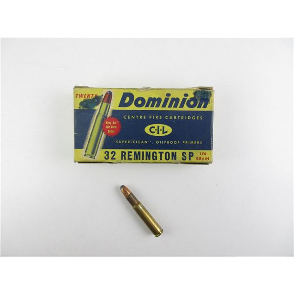 COLLECTIBLE DOMINION .32 REM AMMO LOT