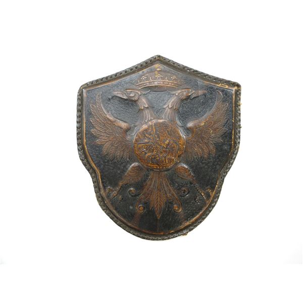 LEATHER AUSTRIAN EMPIRE CREST PLAQUE