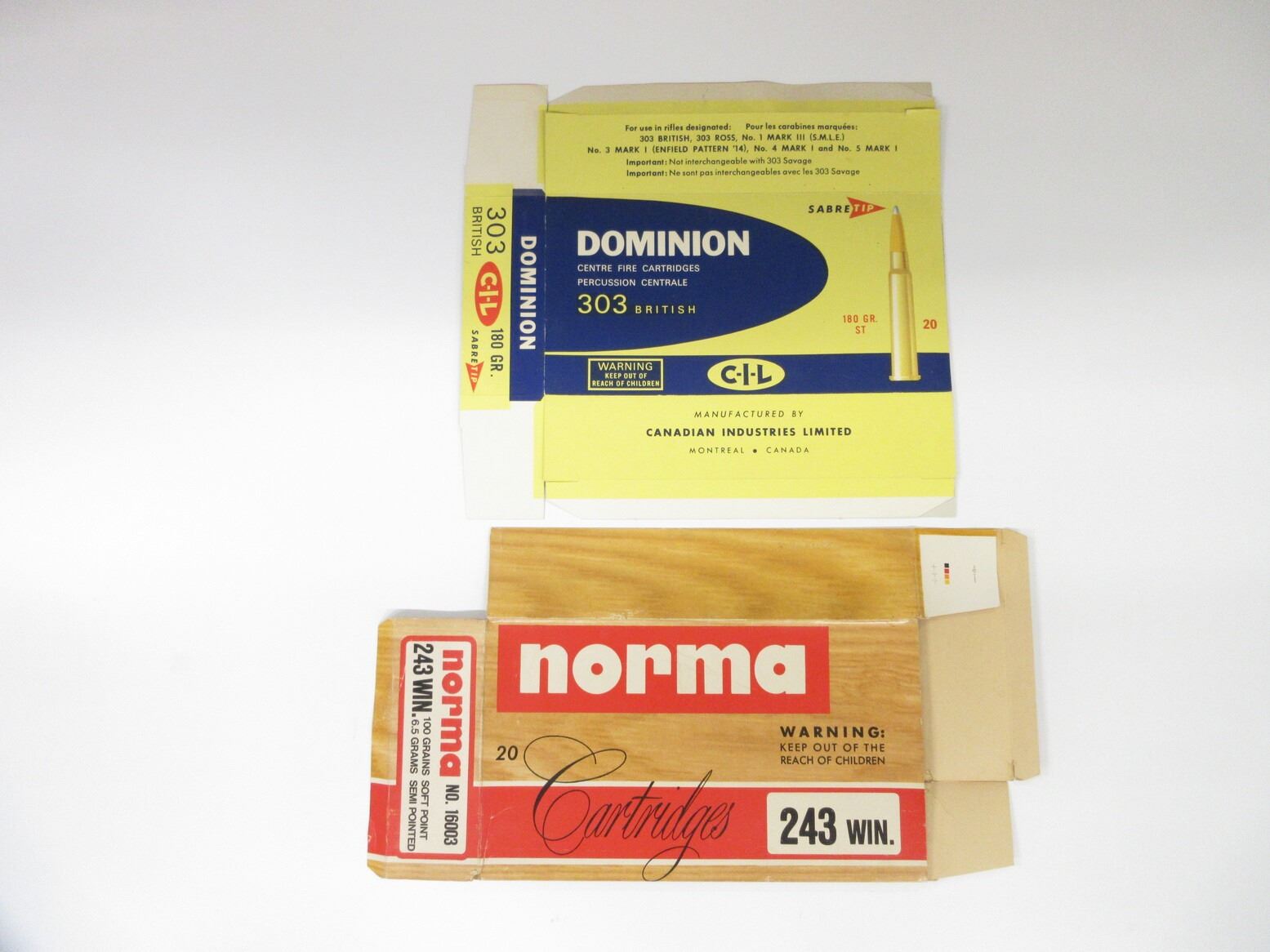 COLLECTIBLE NORMA AND CIL AMMUNITION DISPLAY BOX ADVERTISEMENT LOT