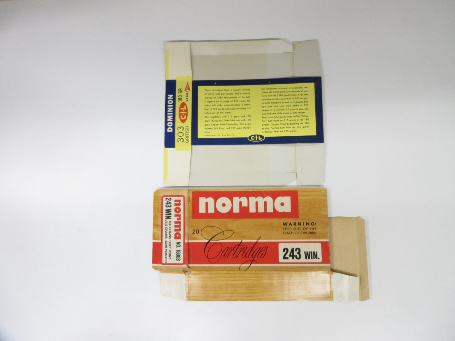 COLLECTIBLE NORMA AND CIL AMMUNITION DISPLAY BOX ADVERTISEMENT LOT