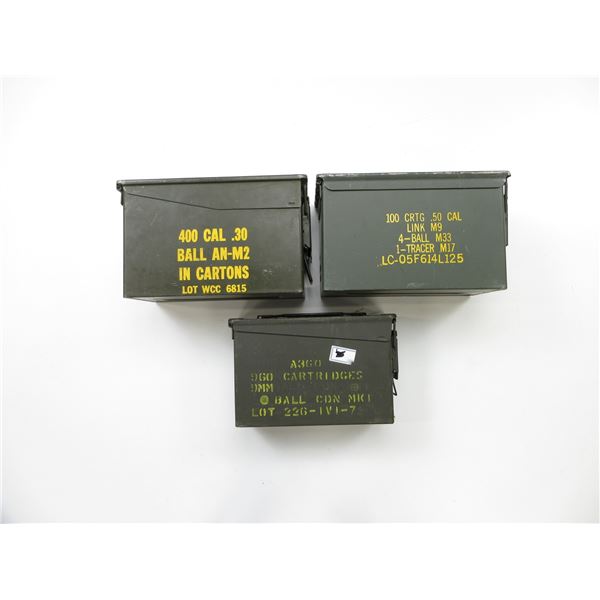 ASSORTED METAL AMMO TIN LOT
