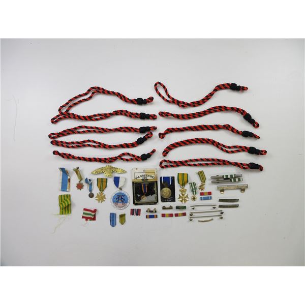 ASSORTED MILITARY BADGES, BUTTON, PINS, ETC. LOT