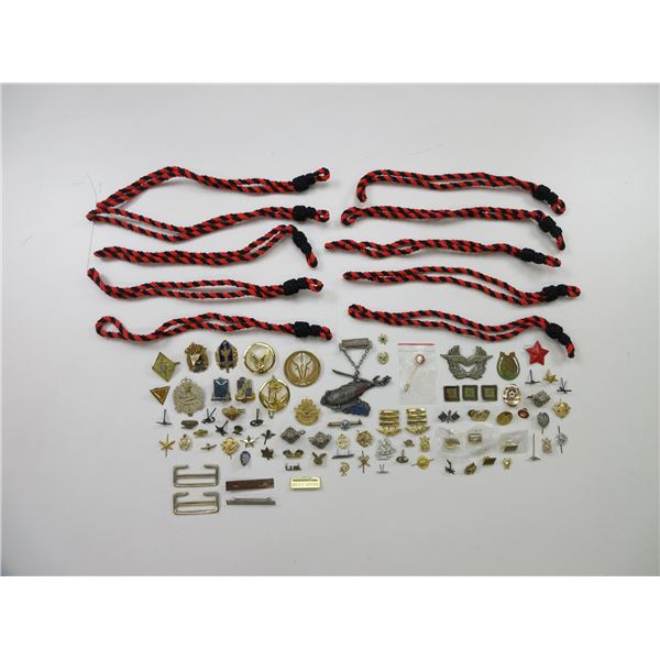 ASSORTED MILITARY BADGES, BUTTON, PINS, ETC. LOT