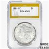 Image 1 : 1881-CC Morgan Silver Dollar PGA MS65