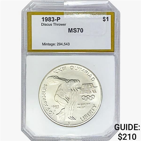 1983-P Discus Thrower Dollar PCI MS70
