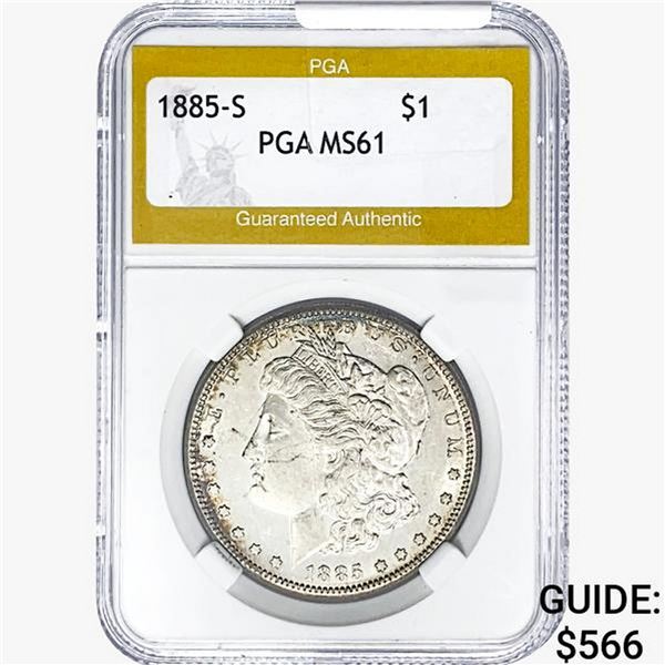 1885-S Morgan Silver Dollar PGA MS61