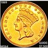 Image 1 : 1869 Rare Gold Dollar CHOICE BU