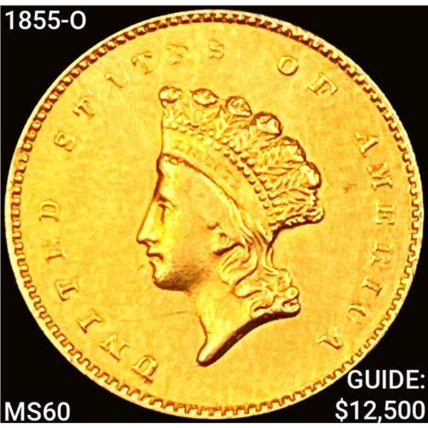 1855-O Rare Gold Dollar UNCIRCULATED
