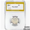 Image 1 : 1867 Shield Nickel PGA MS67