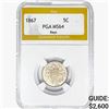Image 1 : 1867 Shield Nickel PGA MS64 Rays