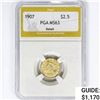 1907 $2.50 Gold Quarter Eagle PGA MS63 Detail
