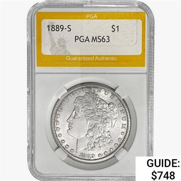 1889-S Morgan Silver Dollar PGA MS63