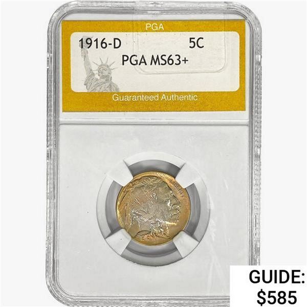 1916-D Buffalo Nickel PGA MS63+