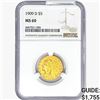 Image 1 : 1909-D $5 Gold Half Eagle NGC MS60