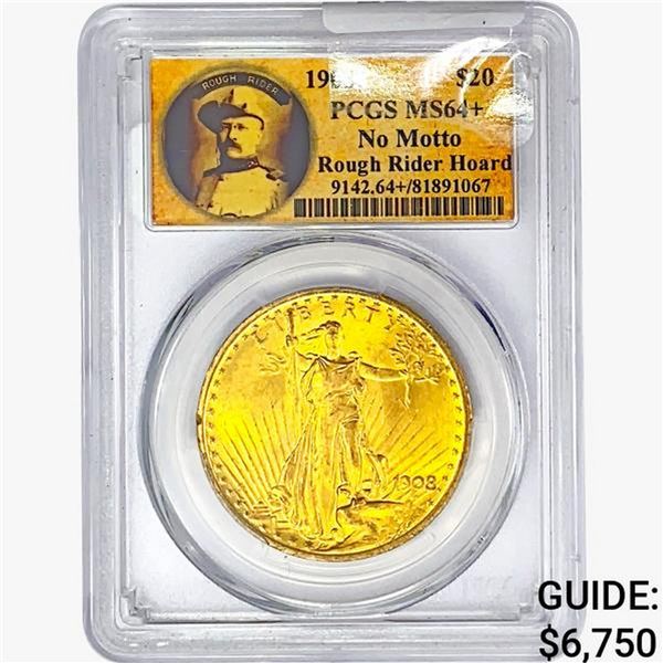 1908 $20 Gold Double Eagle PCGS MS64+ No Motto Rou