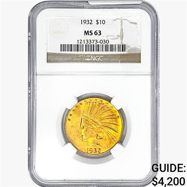 1932 $10 Gold Eagle NGC MS63