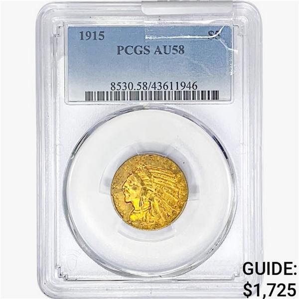 1915 $5 Gold Half Eagle PCGS AU58