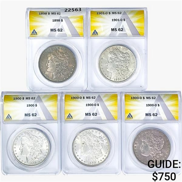 1898-1901 [5] Morgan Silver Dollar ANACS MS62