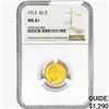 Image 1 : 1912 $2.50 Gold Quarter Eagle NGC MS61