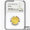 Image 1 : 1913-S $5 Gold Half Eagle NGC AU53 Weak