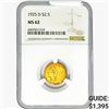 Image 1 : 1925-D $2.50 Gold Quarter Eagle NGC MS62