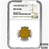 Image 1 : 1864 Indian Head Cent NGC MS63 BN Bronze