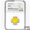 Image 1 : 1878 $2.50 Gold Quarter Eagle NGC MS61