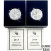 Image 1 : 2013 US 1oz Silver Eagle UNC Coins [2 Coins]