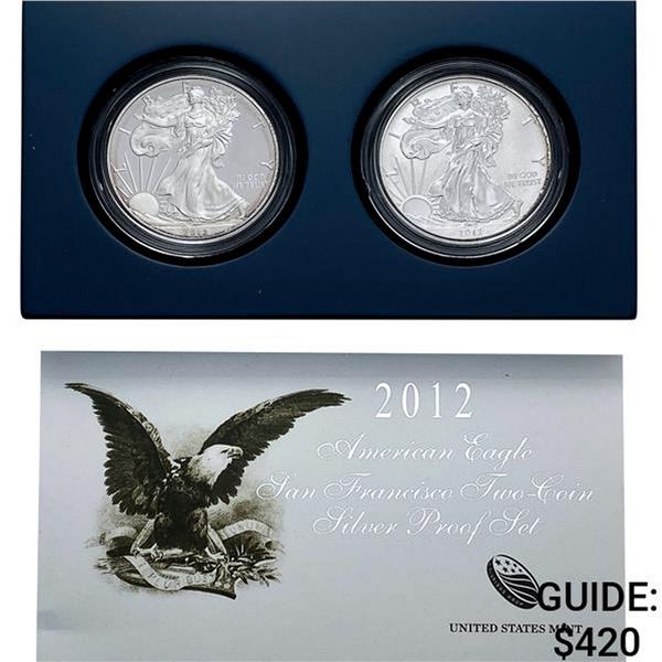 2012 Proof and Rev. Proof 1oz Silver Eagle Set [2