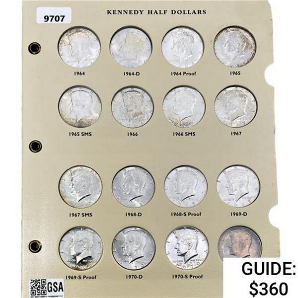 1964-1987 Kennedy Half Dollar set W/Proofs [80 Coi