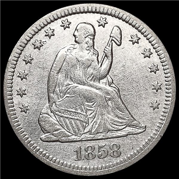 1858 Seated Liberty Quarter CLOSELY UNCIRCULATED