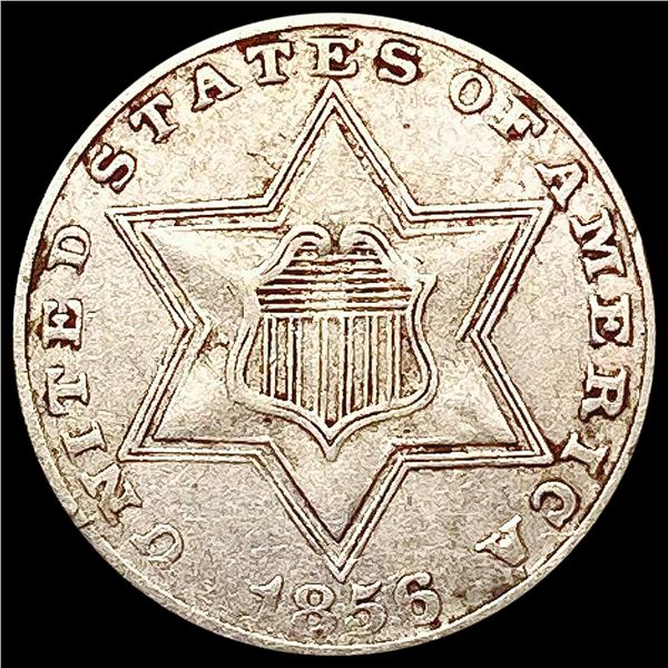 1856 Silver Three Cent LIGHTLY CIRCULATED