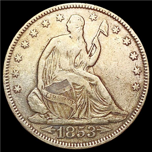 1853 Seated Liberty Half Dollar LIGHTLY CIRCULATED