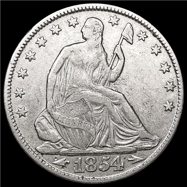 1854 Arws Seated Liberty Half Dollar CLOSELY UNCIR