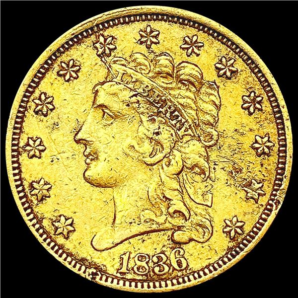 1836 $2.50 Gold Quarter Eagle CLOSELY UNCIRCULATED