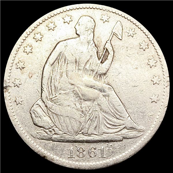 1861-S Seated Liberty Half Dollar LIGHTLY CIRCULAT