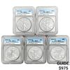 (5) 2020-P American Silver Eagle ICG MS70