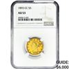 Image 1 : 1893-CC $5 Gold Half Eagle NGC AU53