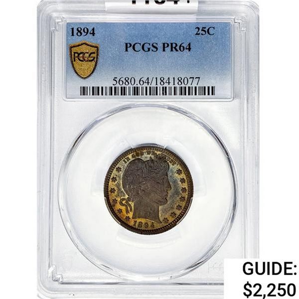 1894 Barber Quarter PCGS PR64