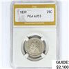 Image 1 : 1839 Seated Liberty Quarter PGA AU53