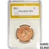 Image 1 : 1833 Large Cent PGA MS62 RED