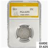 Image 1 : 1831 Capped Bust Quarter PGA AU55 Large Letters