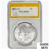 Image 1 : 1883-CC Morgan Silver Dollar PGA MS64