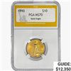 Image 1 : 1990 $10 American 1/4oz. Gold Eagle PGA MS70