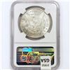 Image 2 : 1883-CC Morgan Silver Dollar NGC MS63