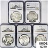 Image 1 : 1922-1925 Set [5] Silver Peace Dollar NGC MS63